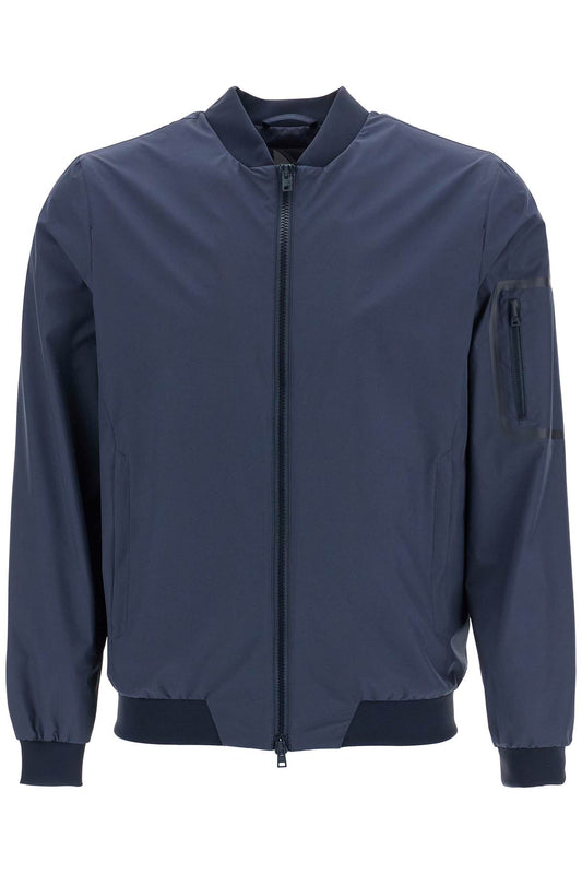 HERNO bomber in poliestere blu scuro con gore windstopper impermeabile