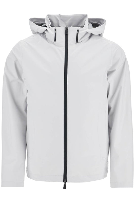 HERNO light gray polyester waterproof bomber with hood Jackets HERNO