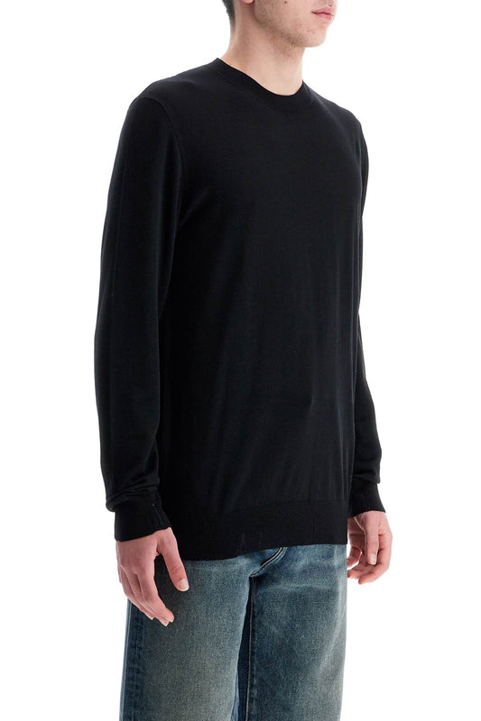 Golden Goose men's black merino wool crew neck sweater Knitwear Golden Goose