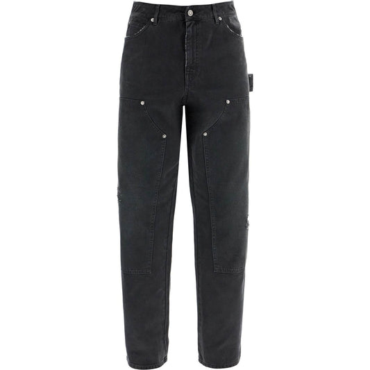 Golden Goose painter pants in black cotton destroyed effect journey Trousers Golden Goose