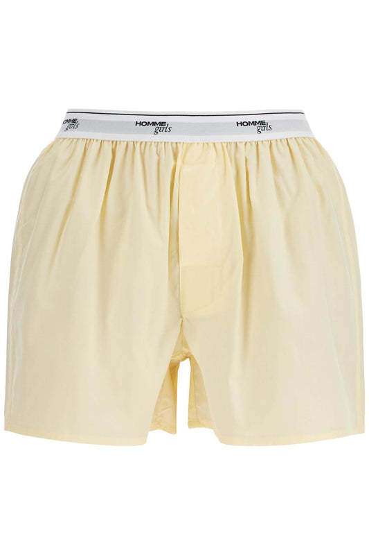 Homme Girls high-waisted pale yellow cotton boxer Short trousers Homme Girls