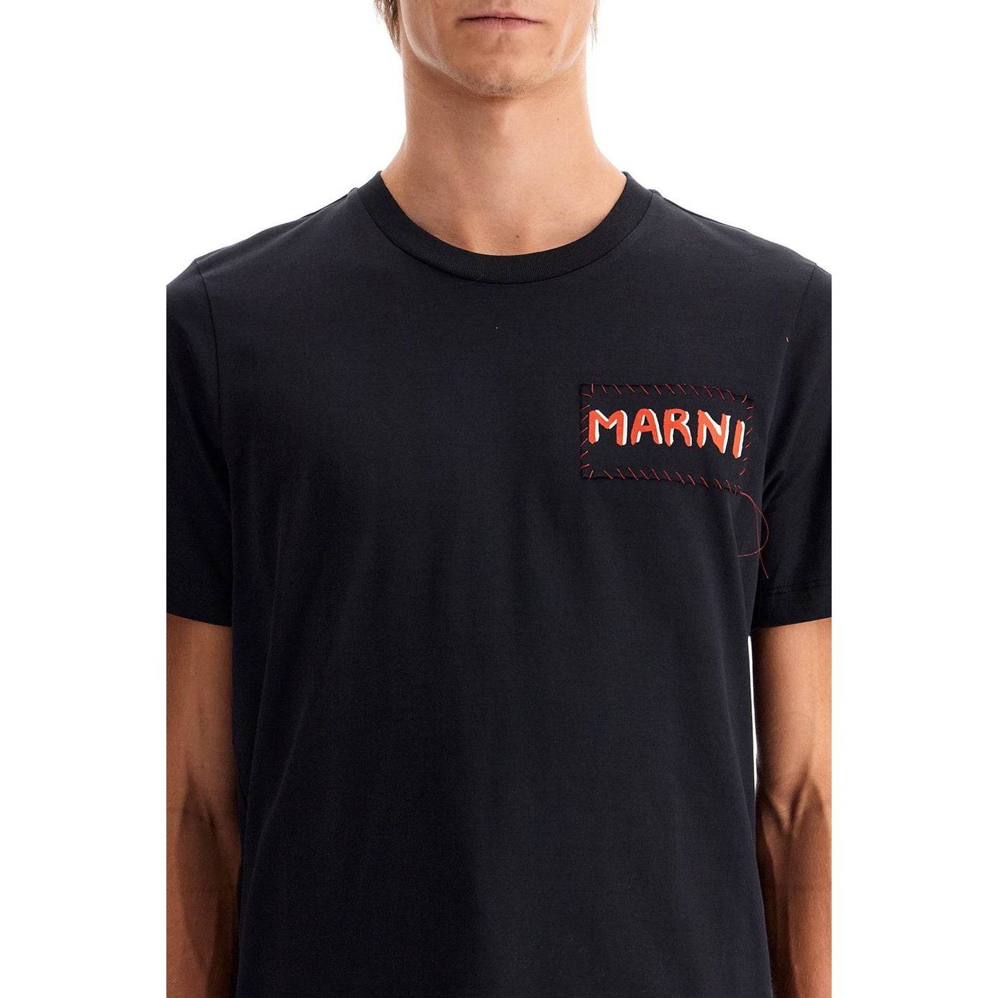 Marni t-shirt with patch logo design Topwear Marni