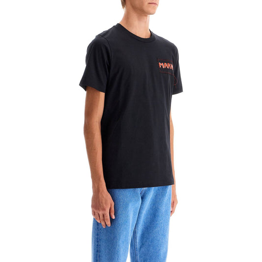 Marni t-shirt with patch logo design Topwear Marni