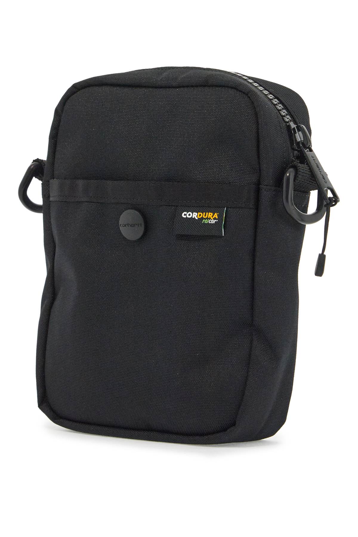 Front view with bag zipped and handles upright.