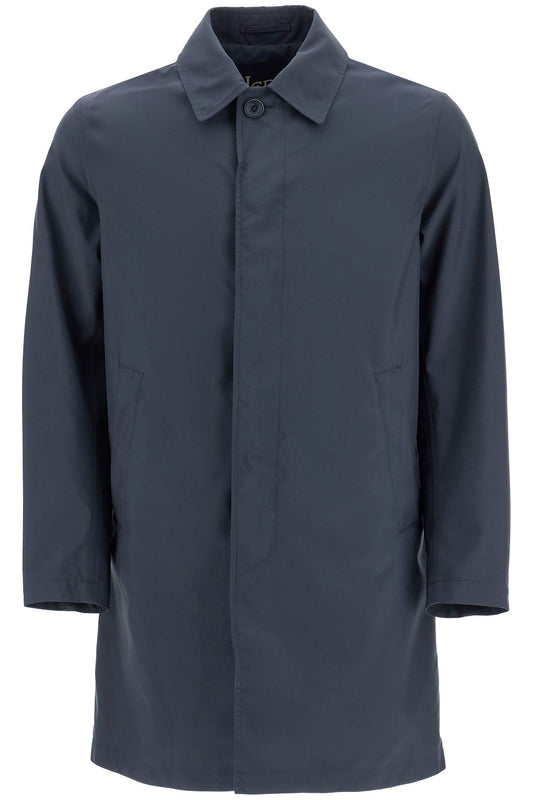 HERNO long blue waterproof coat in high-quality polyester with buttons Coats HERNO