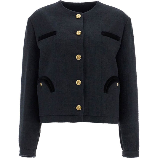 Blaze Milano cropped black cotton bolero with golden buttons