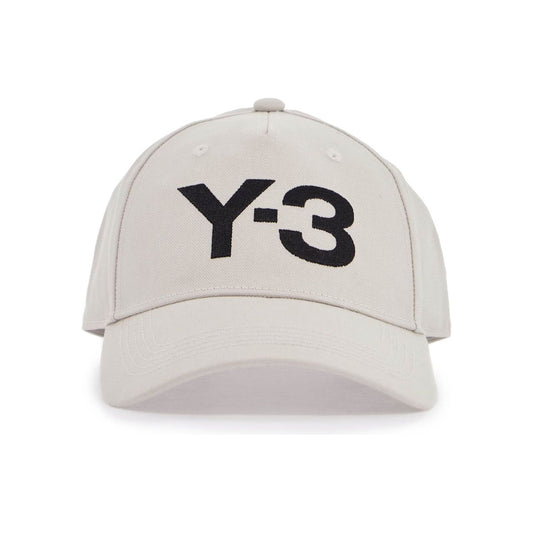 Y-3 gray cotton cap with large logo and curved brim Scarves Hats & Gloves Y-3