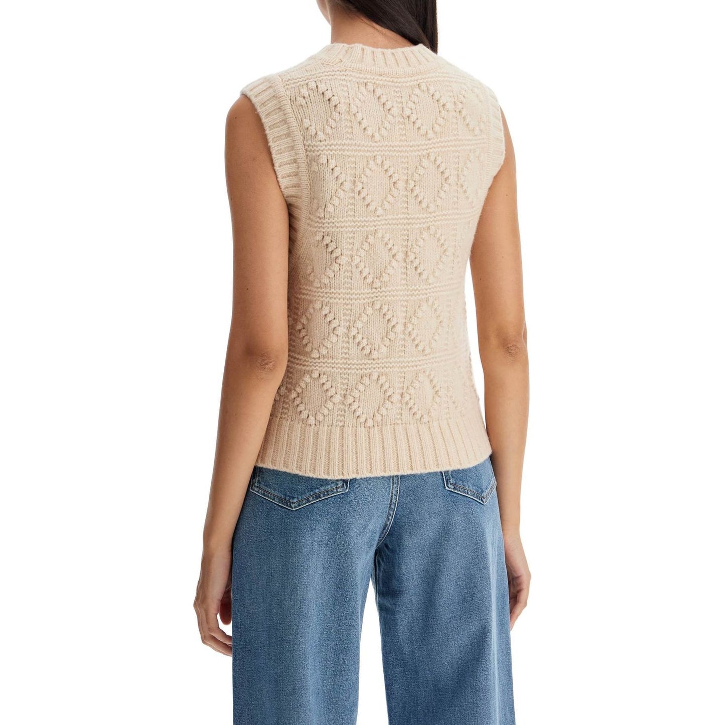 Ganni wool and cotton blend vest for Knitwear Ganni