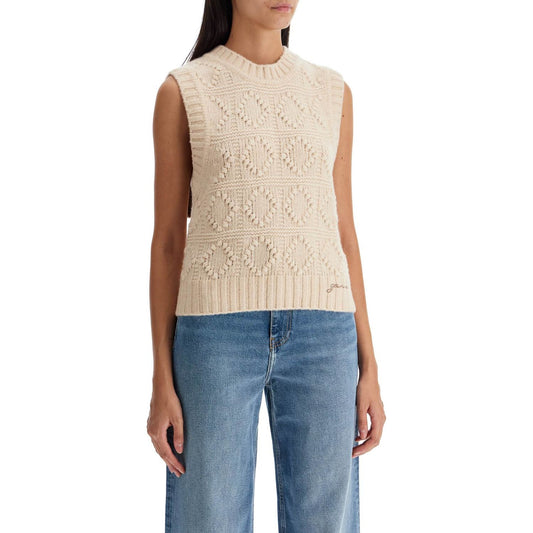 Ganni wool and cotton blend vest for Knitwear Ganni