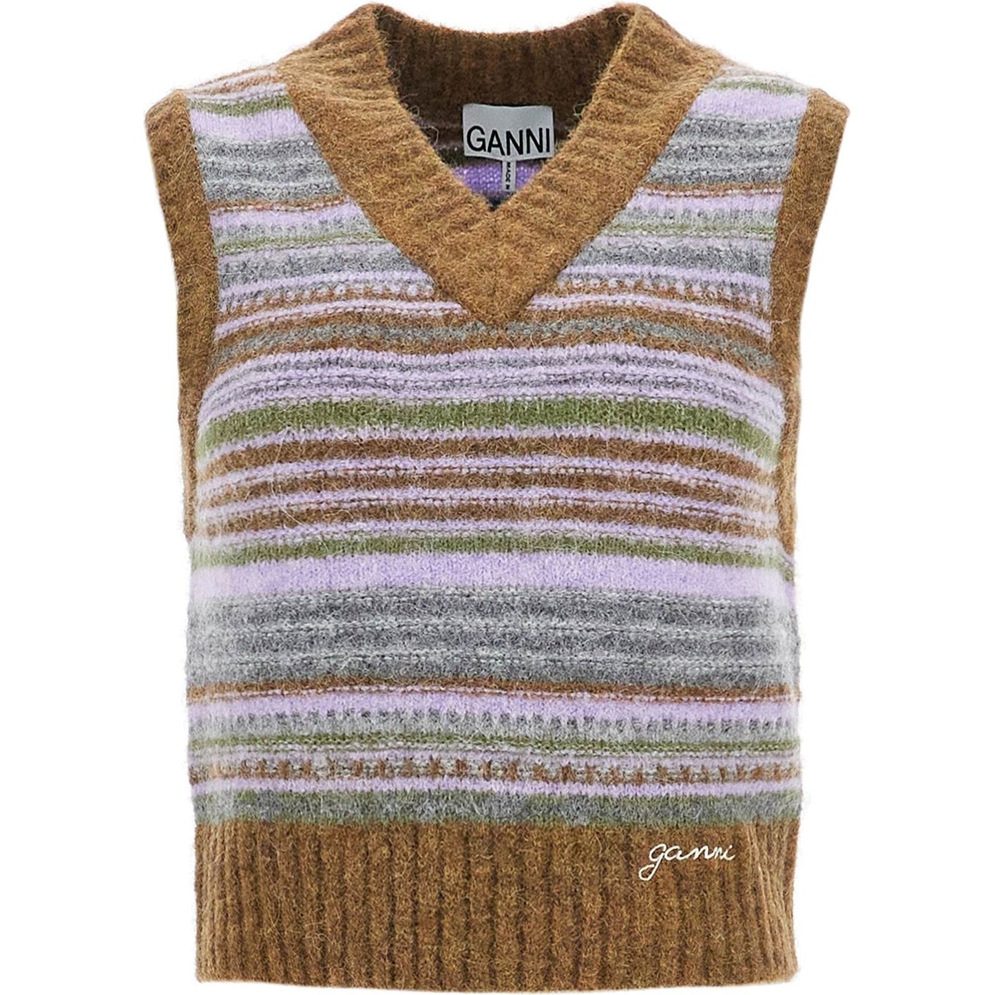 Ganni 'soft striped knit vest with a comfortable Knitwear Ganni