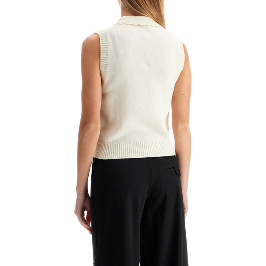 Ganni knitted vest with collar