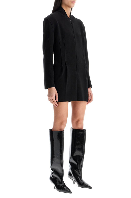 Norma Kamali black mini slim dress with front zip Dresses Norma Kamali