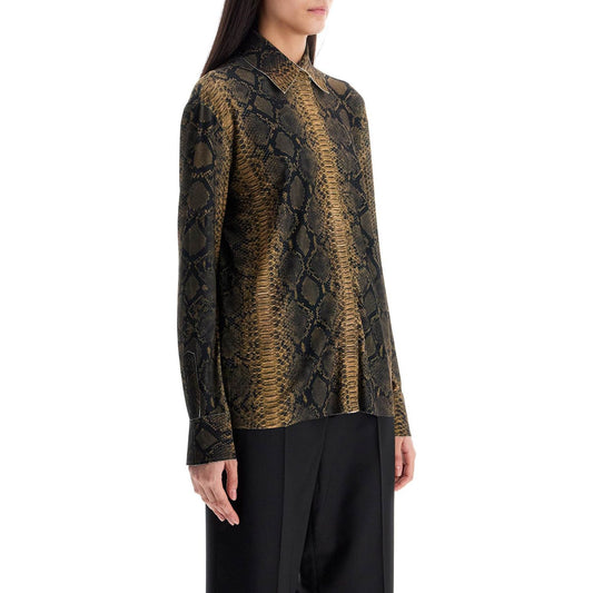 Norma Kamali brown python print long sleeve shirt Topwear Norma Kamali