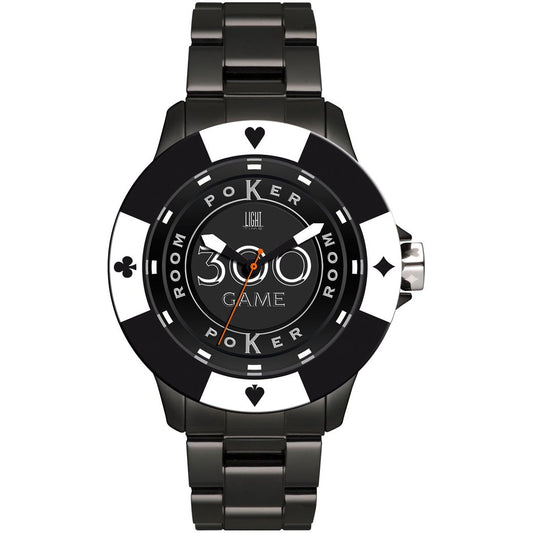 LIGHT TIME Mod. POKER - Black - White WATCHES LIGHT TIME