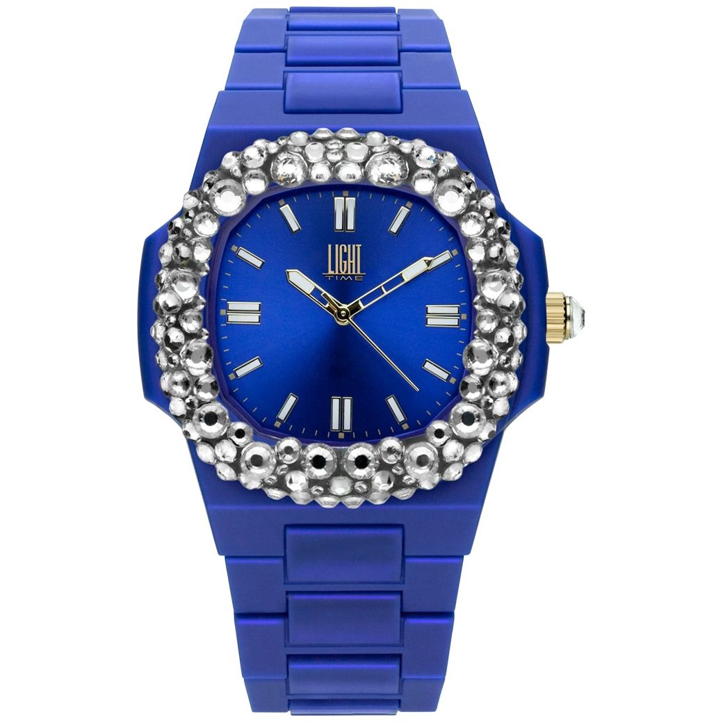 LIGHT TIME Mod. VELVET NAUTILUS - Blue Clear Strass WATCHES LIGHT TIME