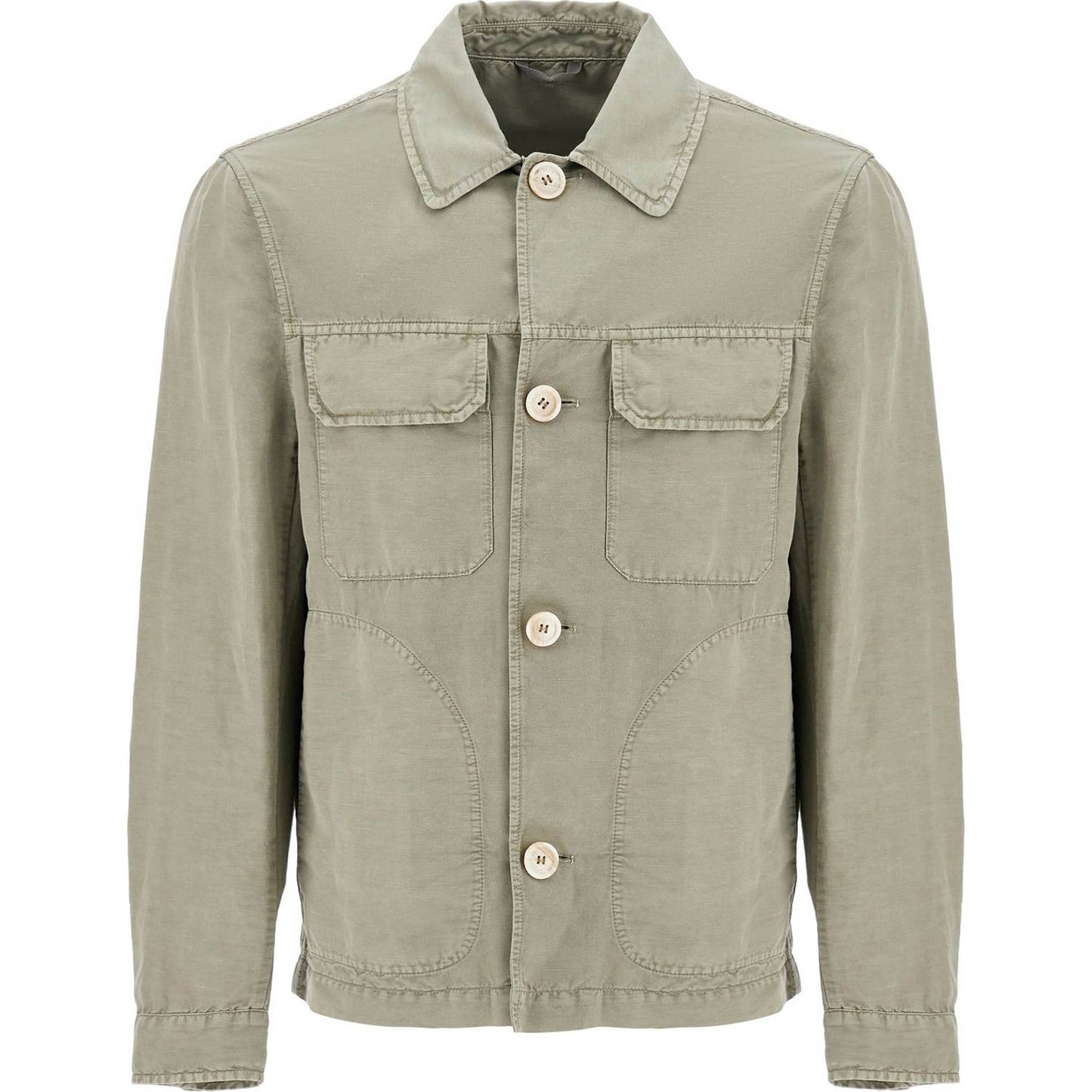 Brunello Cucinelli linen and cotton gabardine overshirt Vests Brunello Cucinelli