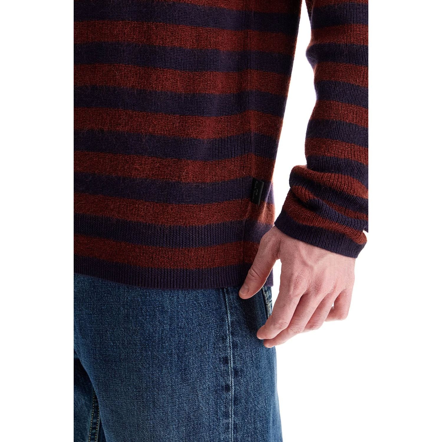 PS Paul Smith striped wool and mohair blend pullover