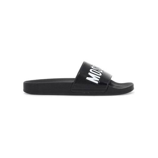 Moschino rubber slides with logo branding Sandals Moschino Dark Slate Gray