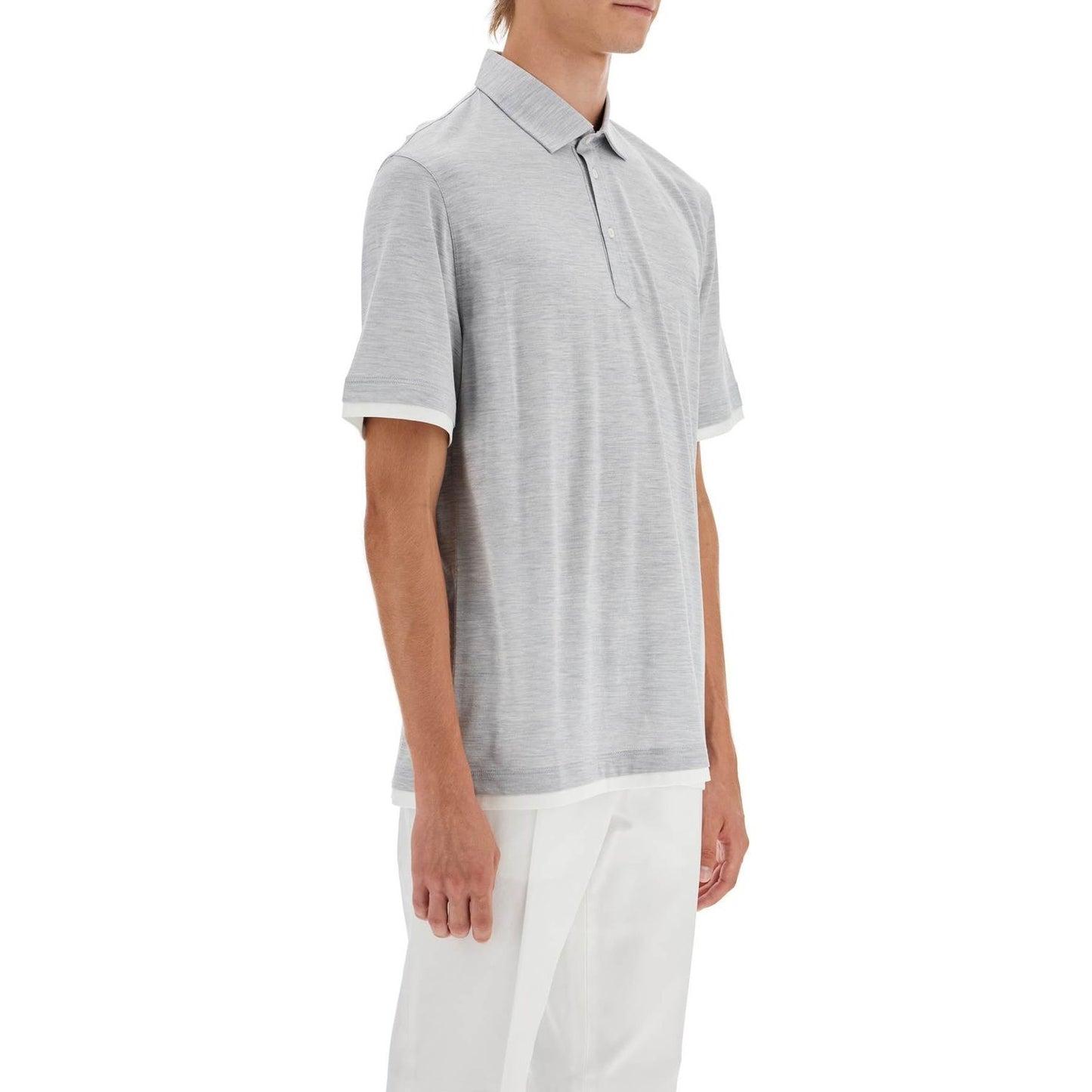 Brunello Cucinelli silk and cotton polo shirt with double edges Topwear Brunello Cucinelli