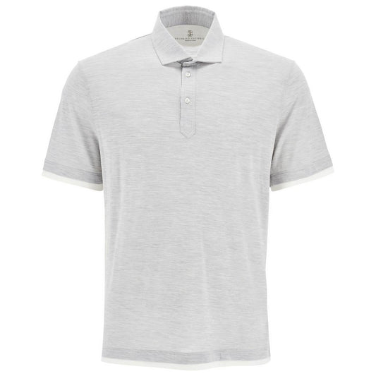 Brunello Cucinelli silk and cotton polo shirt with double edges Topwear Brunello Cucinelli