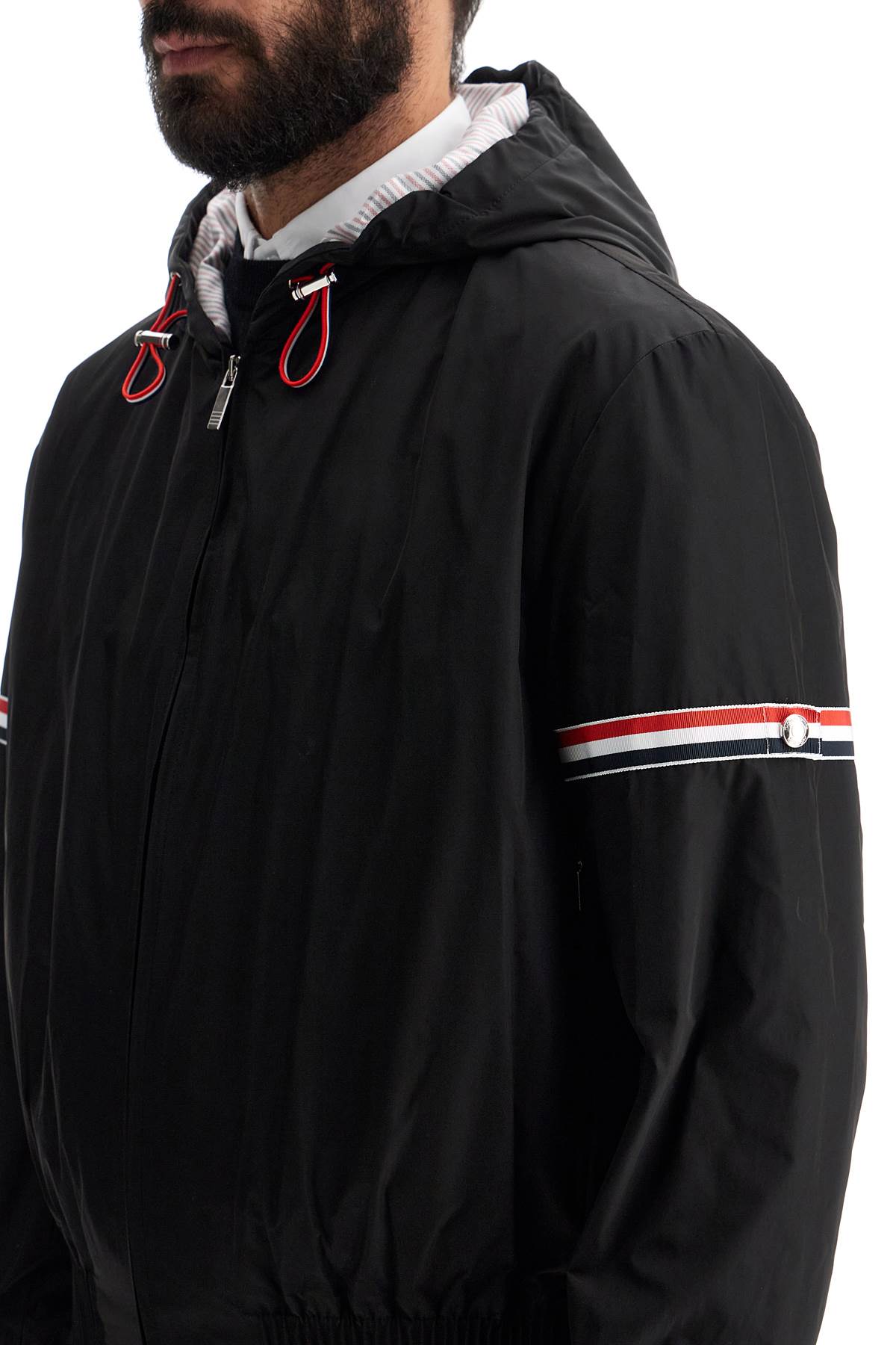 Thom Browne short jacket with tricolor inserts Jackets Thom Browne