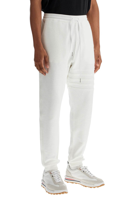 Thom Browne white cotton sweatpants with 4 stripes Trousers Thom Browne