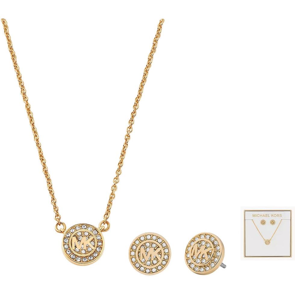 MICHAEL KORS JEWELS Mod. LOGO - Special Pack Necklace + Earrings DESIGNER FASHION JEWELLERY MICHAEL KORS JEWELS