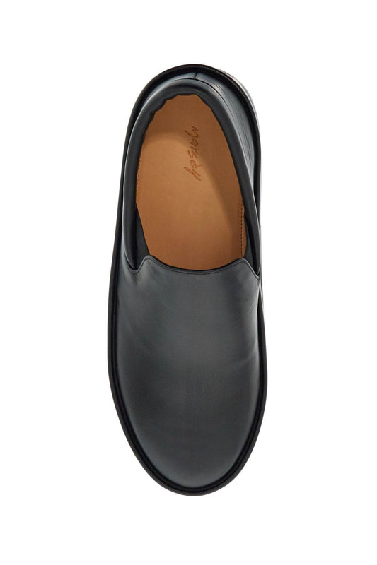 Marsell minimalist black calfskin slip-on slippers with rubber sole Moccasins Marsell