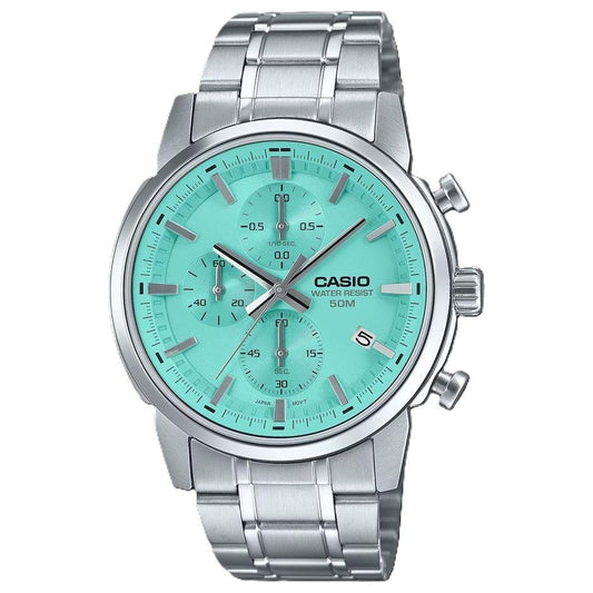 CASIO COLLECTION Mod. CHRONO DATE - AQUA GREEN-0