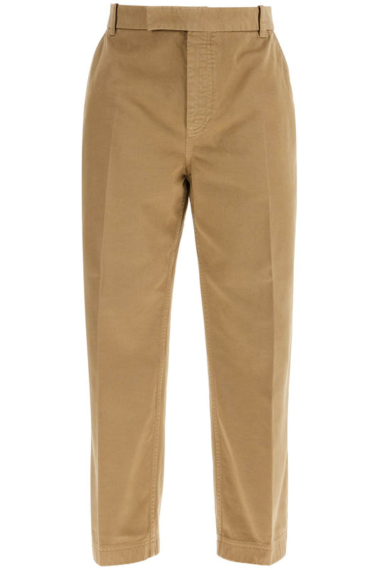 Thom Browne camel cotton chino pants with tricolor ribbon Trousers Thom Browne