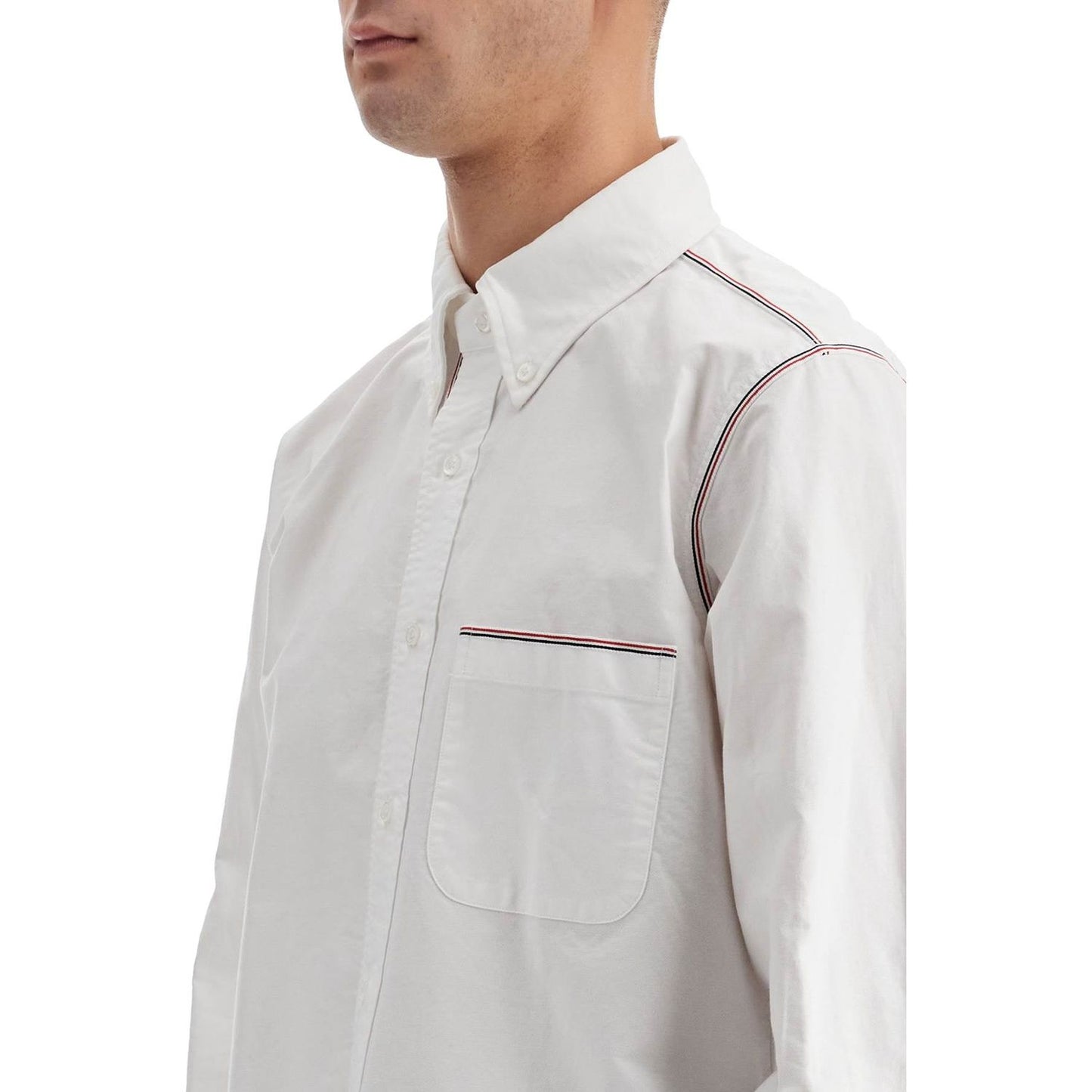 Thom Browne button-down shirt with gros-grain trim Shirts Thom Browne