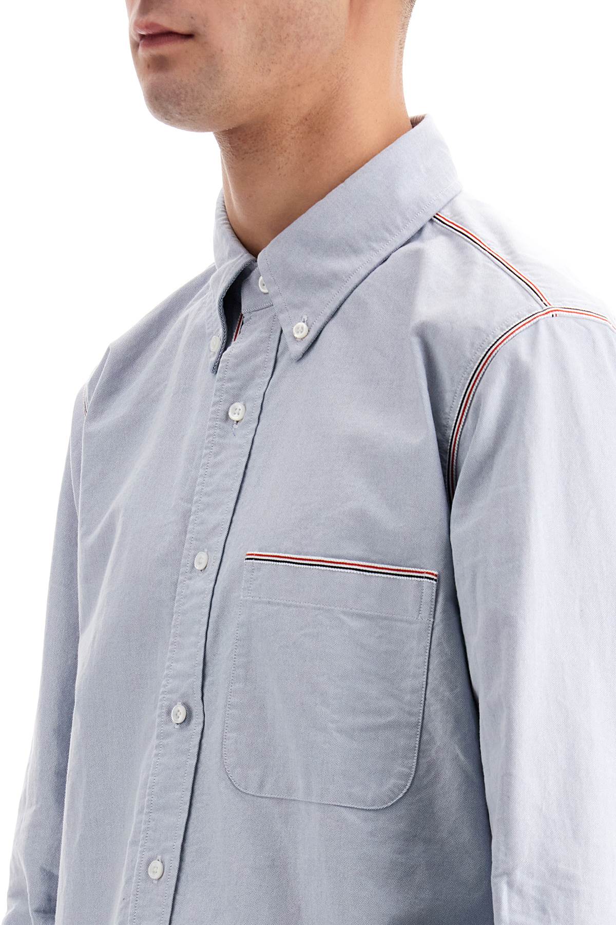 Thom Browne button-down shirt with gros-grain trim