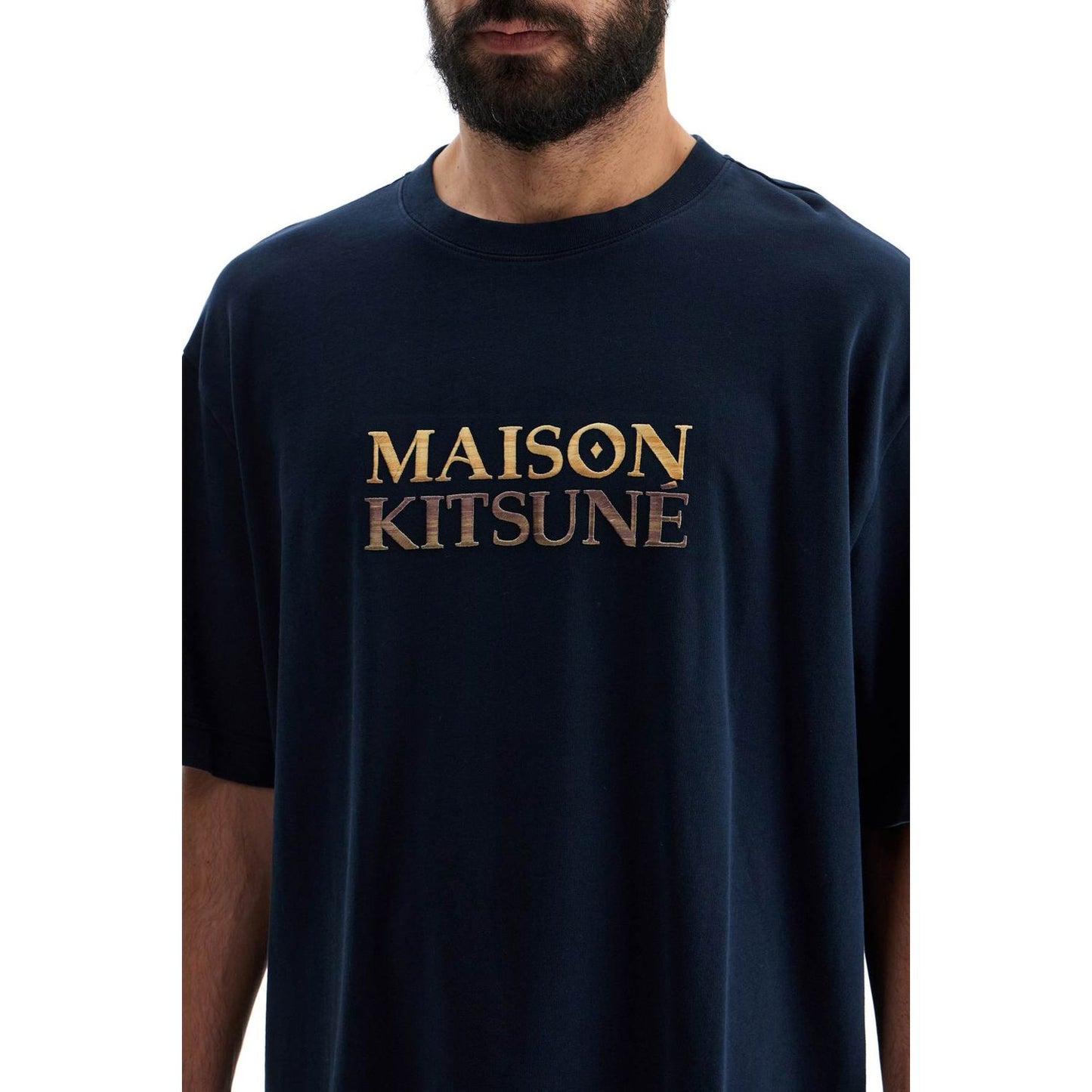 Maison Kitsune oversized t-shirt with gradient logo Topwear Maison Kitsune