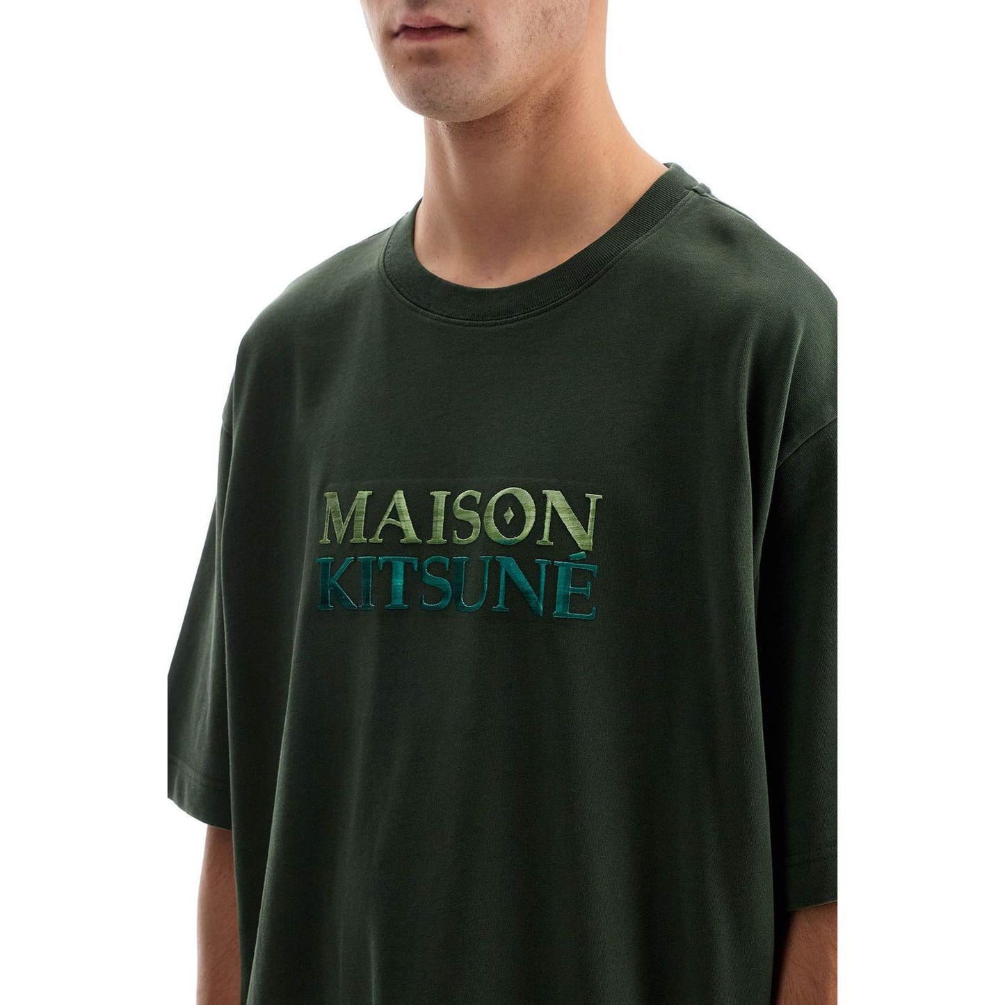 Maison Kitsune oversized t-shirt with gradient logo Topwear Maison Kitsune