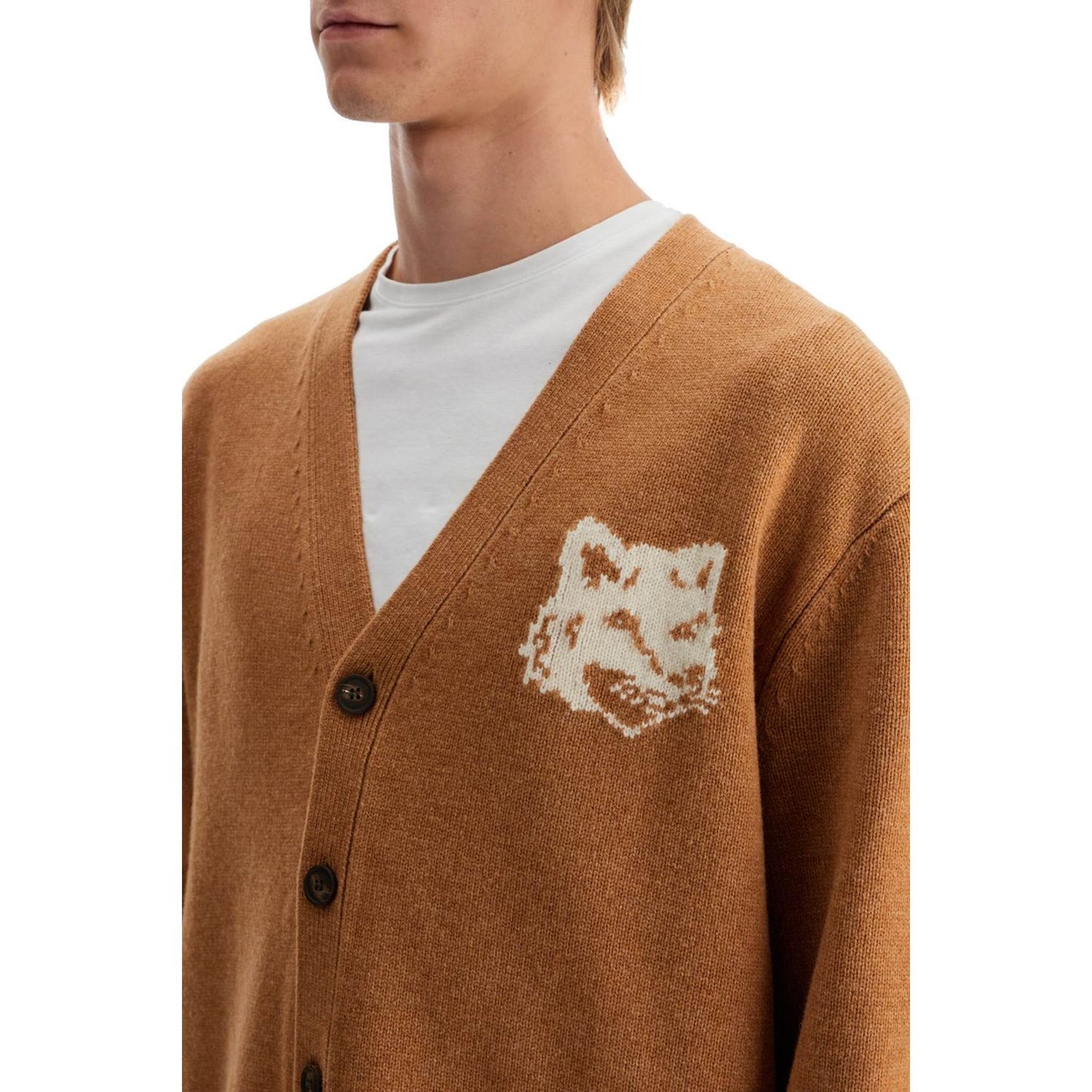 Maison Kitsune "fox head wool cardigan with Knitwear Maison Kitsune