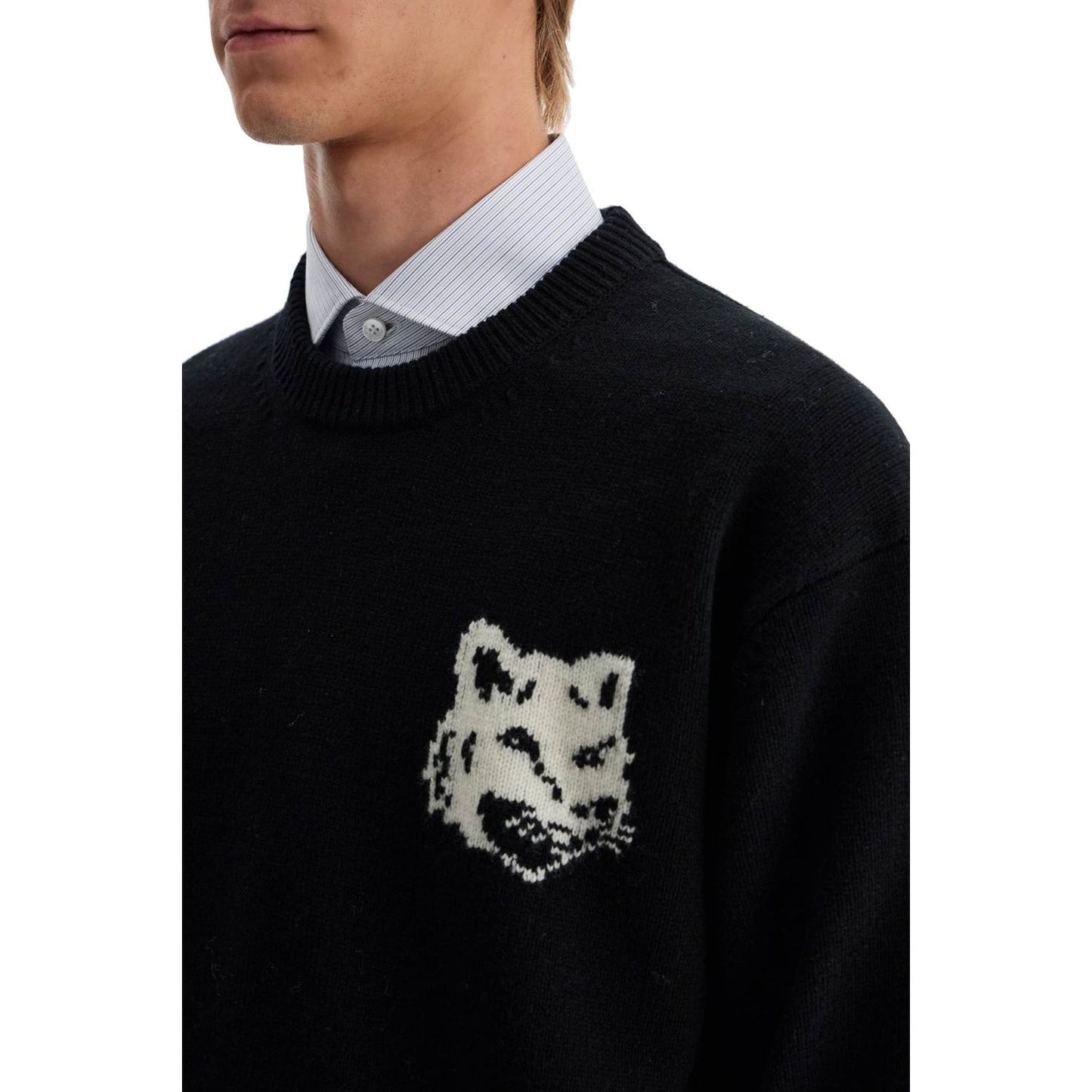 Maison Kitsune fox head wool sweater Knitwear Maison Kitsune