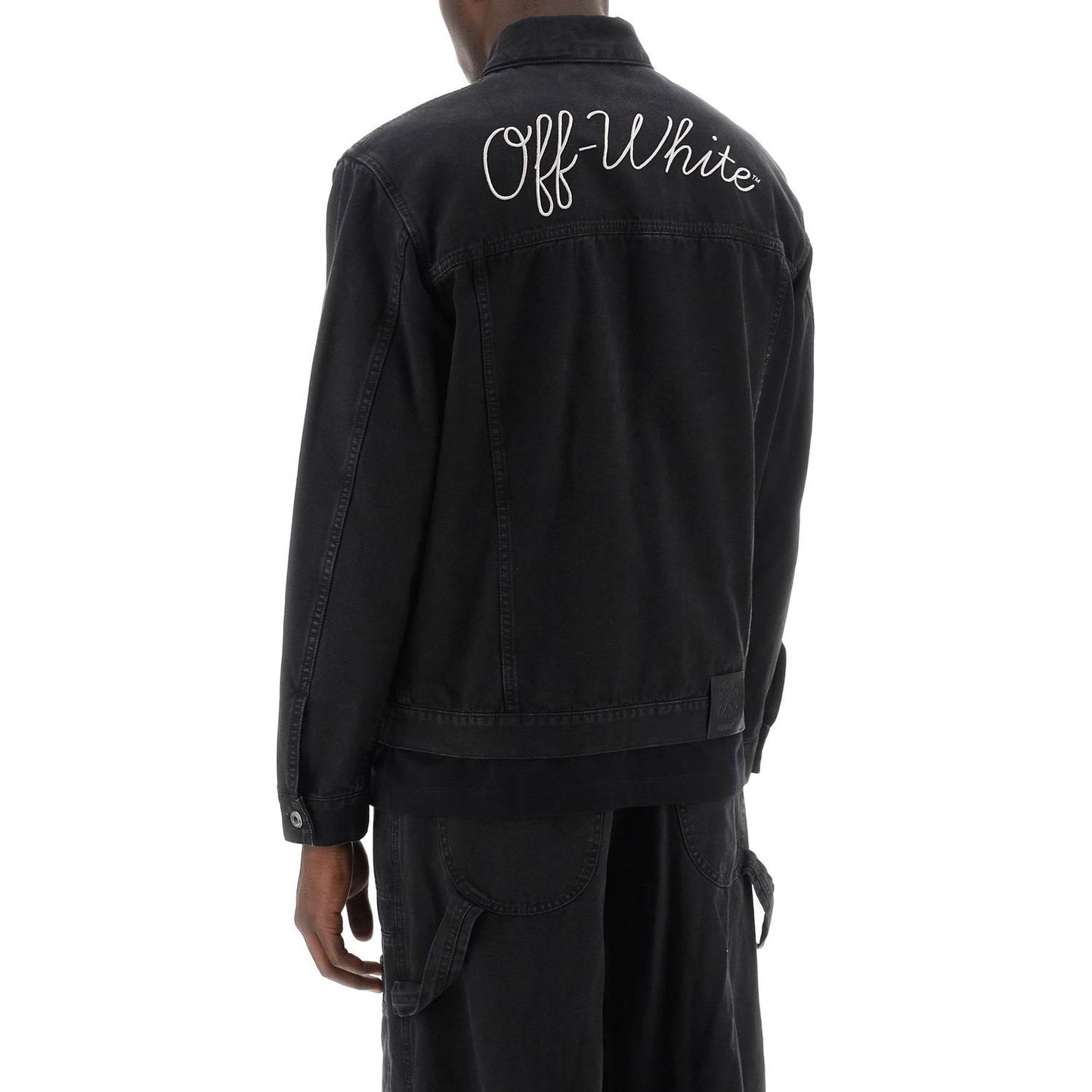 Off-White canvas jacket with logo embroidery Vests Off-White