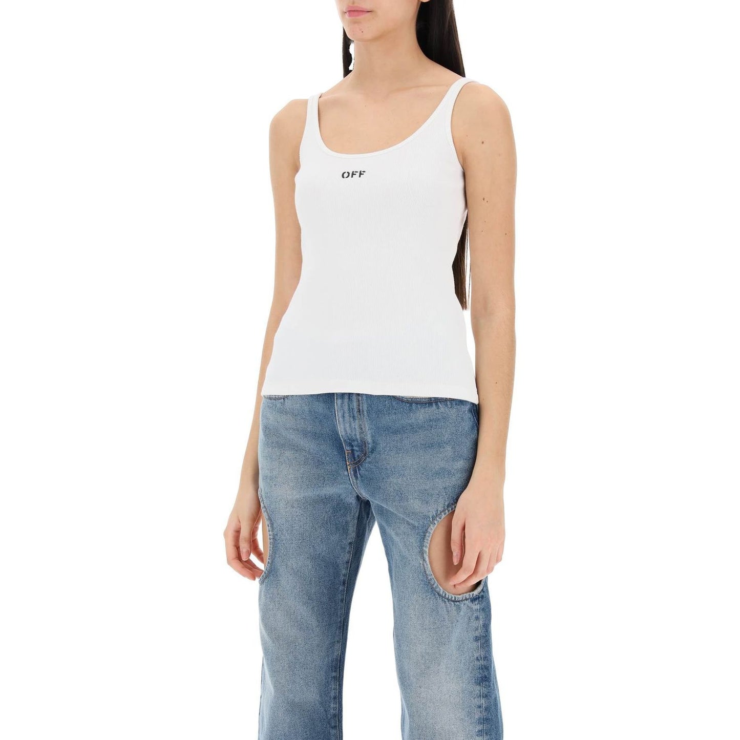 Off-White tank top with off embroidery Topwear Off-White