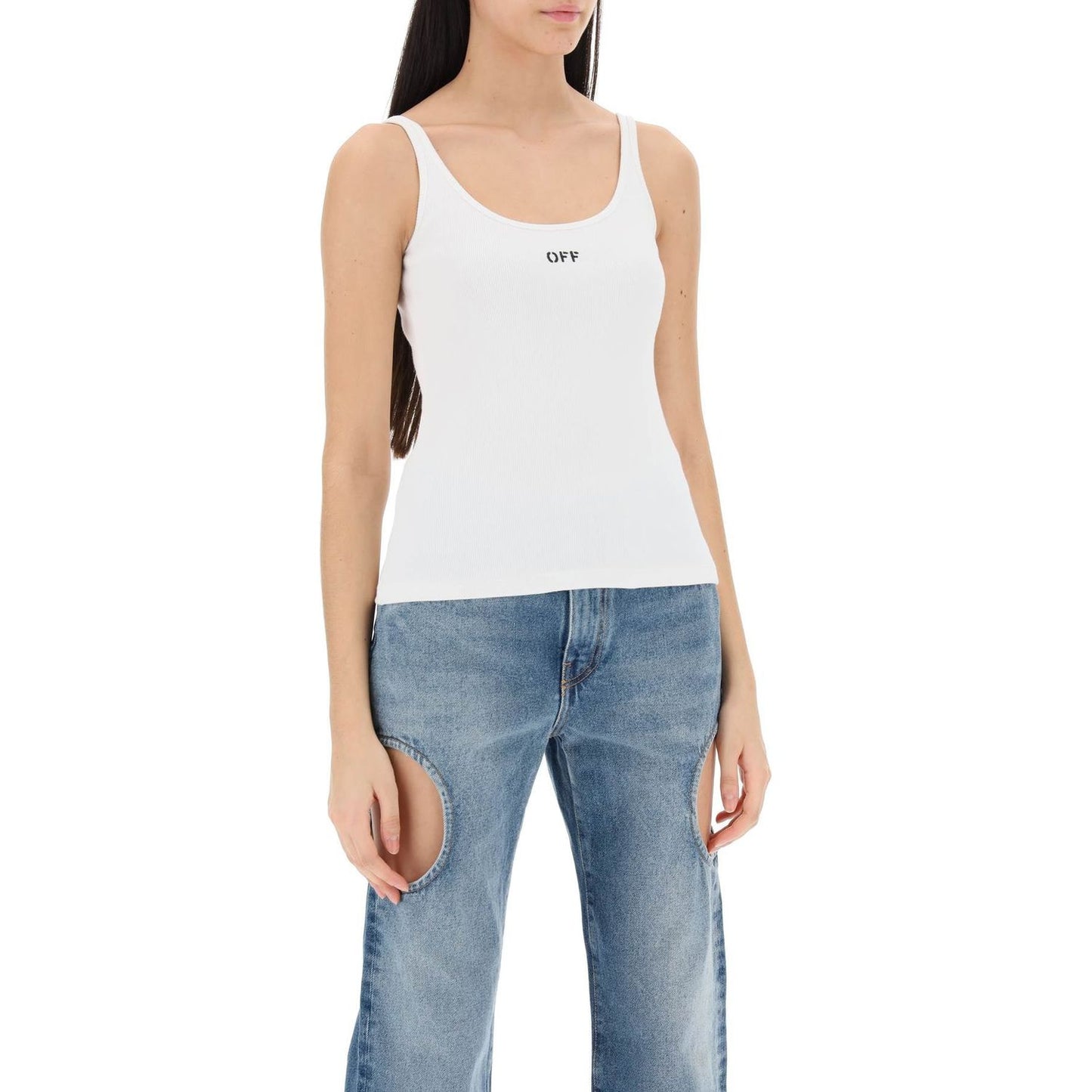 Off White Off-White tank top with off embroidery Topwear Off White