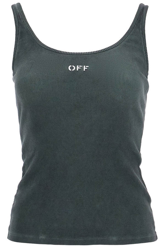 Off White Off-White stretch cotton tank top for women Topwear Off White