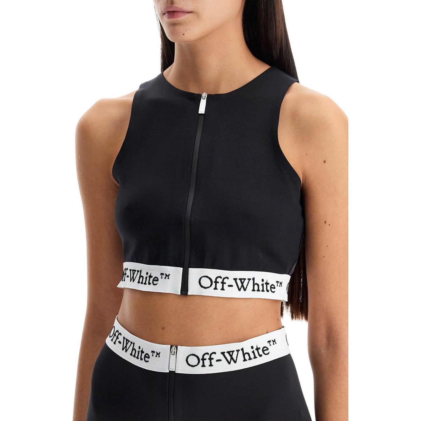 Off-White 'sporty top with zip and logo band Topwear Off-White