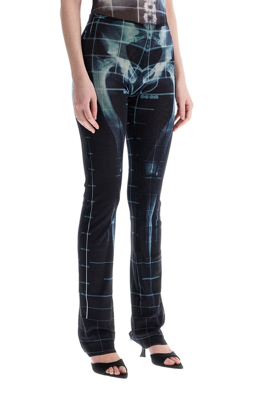 JEAN PAUL GAULTIER black polyamide pants with skeleton print Trousers JEAN PAUL GAULTIER