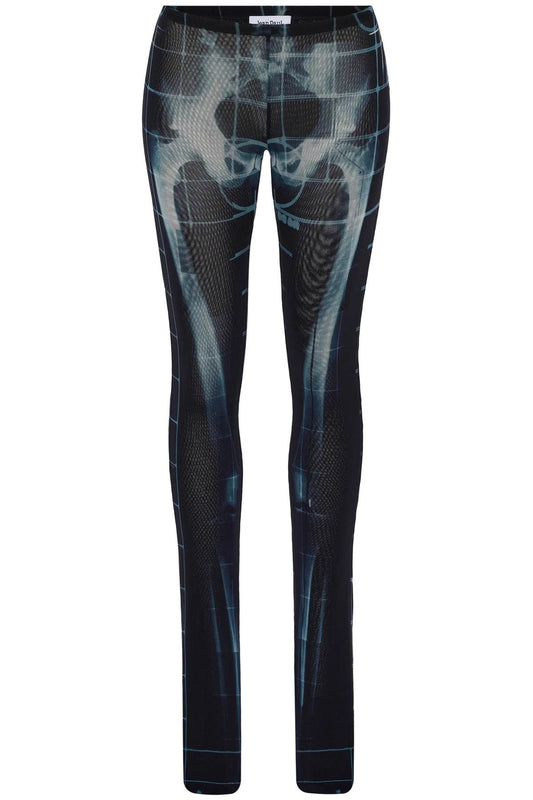 JEAN PAUL GAULTIER black polyamide pants with skeleton print Trousers JEAN PAUL GAULTIER