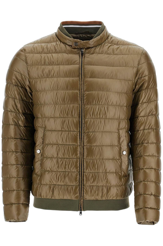 HERNO military green down jacket in polyamide with high collar Jackets HERNO