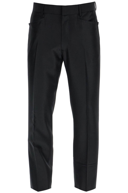 Tom Ford men's black wool and silk regular fit trousers made in italy Trousers Tom Ford