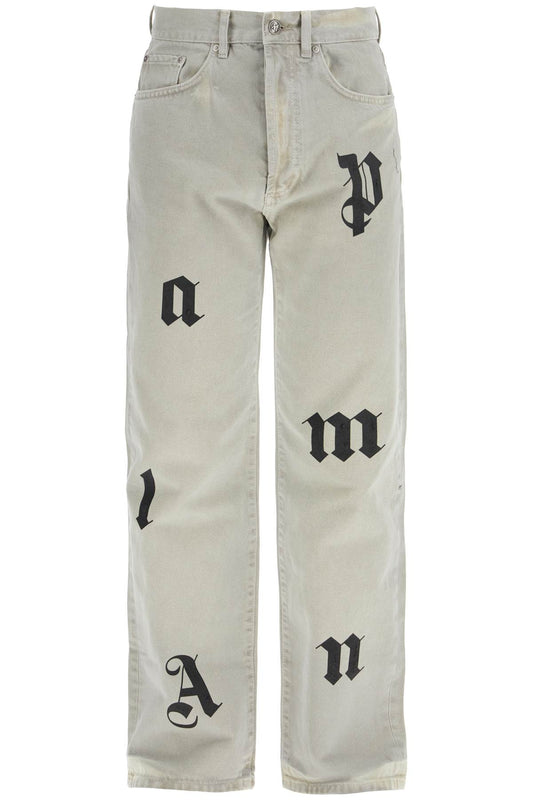 Palm Angels loose printed detail jeans with eight Jeans Palm Angels