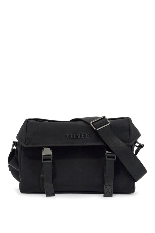 Dsquared2 black shoulder bag in polyamide with spacious compartment Handbag Dsquared2