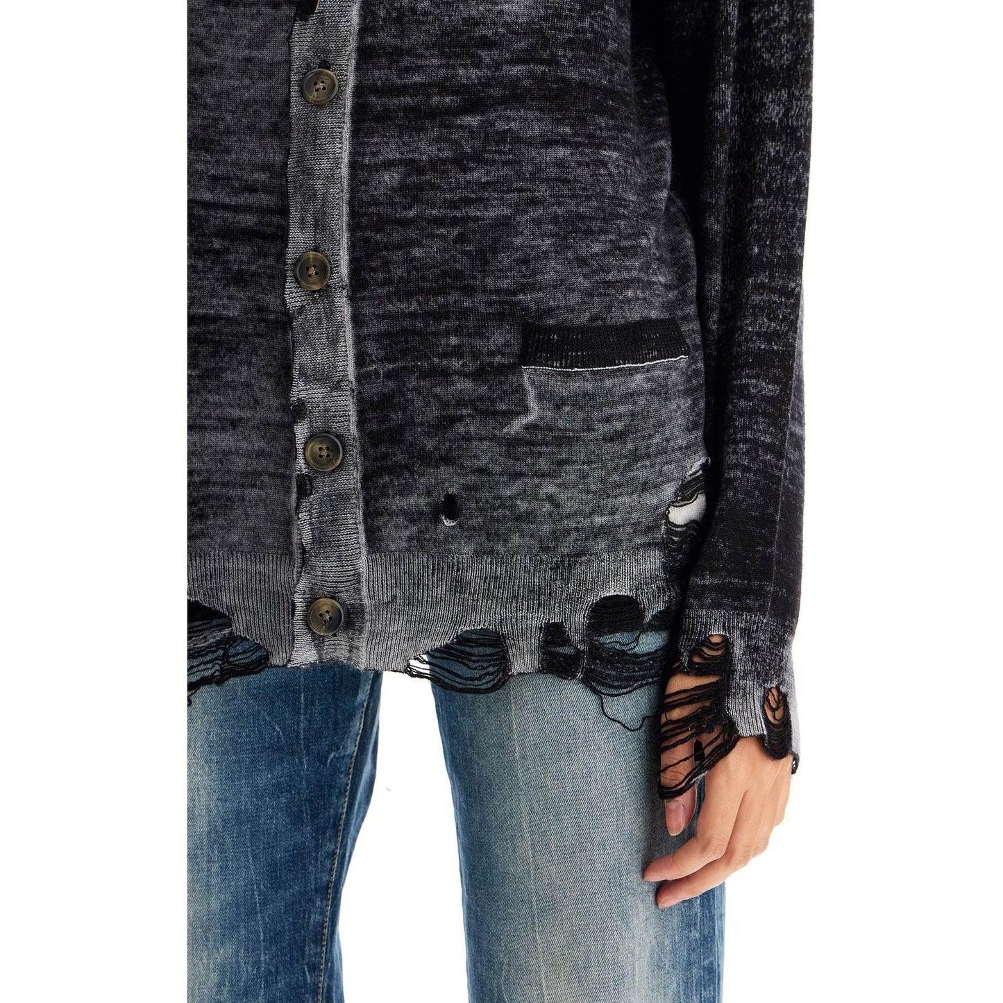 R13 distressed detail cardigan with Knitwear R13