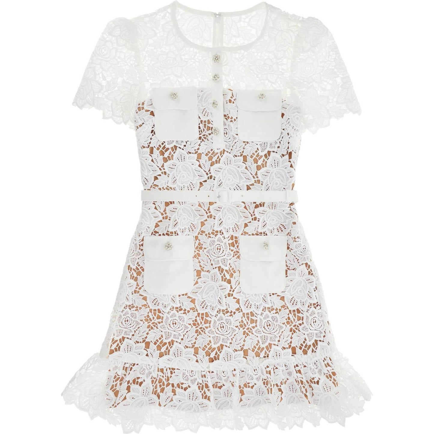 Self Portrait lace mini dress with belt Dresses Self Portrait