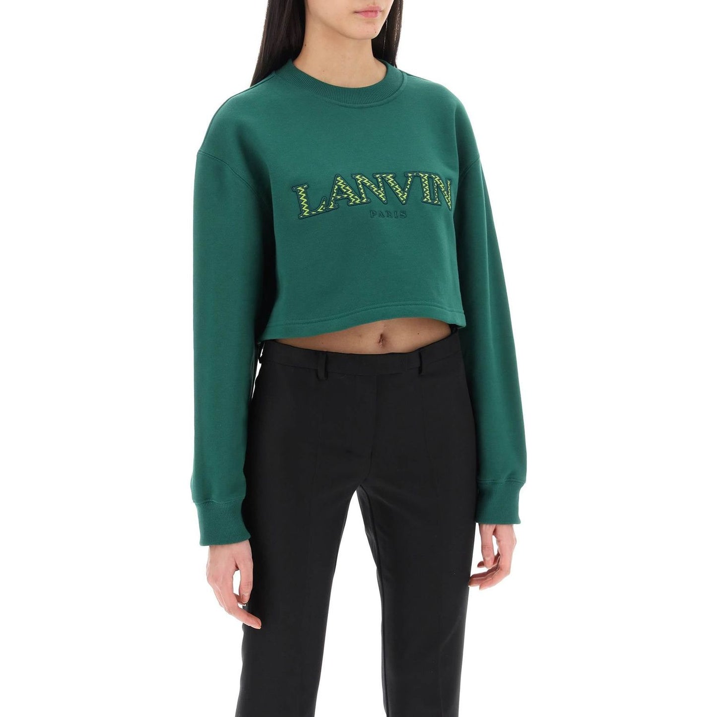 Lanvin cropped sweatshirt with embroidered logo patch